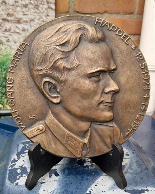 Originele Bronzen gedenk plaquette Wehrmacht soldaat 1944., Verzamelen, Militaria | Tweede Wereldoorlog, Landmacht, Kunstobject