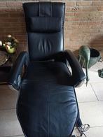 Relaxstoel fauteuil elektrisch verstelbaar zwart leder Promi, Huis en Inrichting, Fauteuils, Ophalen, Design, 75 tot 100 cm, Zo goed als nieuw