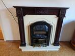 Schouw notenhout, Huis en Inrichting, Haarden, Ophalen, Zo goed als nieuw, Vrijstaande haard, Elektrische haard