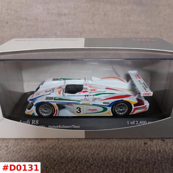 Audi R8 24h Le Mans 2001 #3 Herbert PMA Minichamps 1:43 OVP, Hobby en Vrije tijd, Modelauto's | 1:43, Zo goed als nieuw, Auto