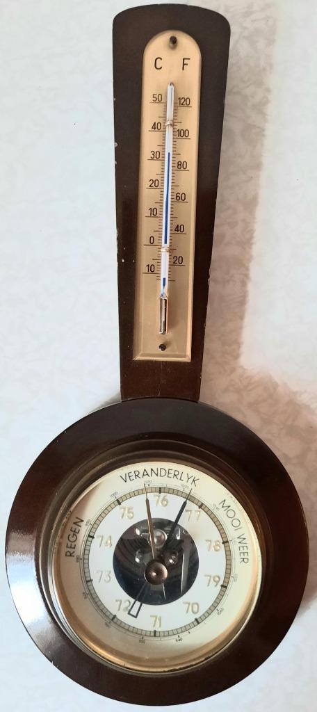 Mahoniehouten hollandse barometer, Antiek en Kunst, Antiek | Klokken, Ophalen of Verzenden