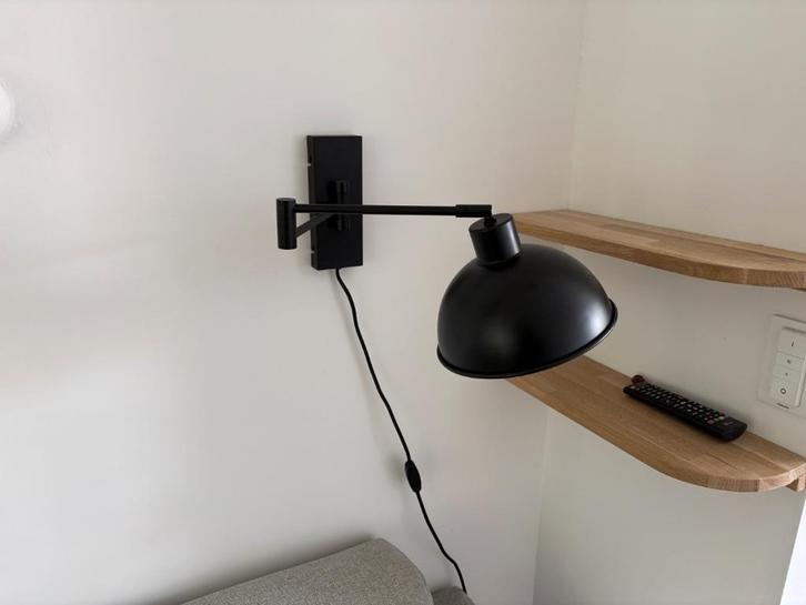Verstelbare metalen zwarte wandlamp, Huis en Inrichting, Lampen | Wandlampen, Zo goed als nieuw, Metaal, Ophalen