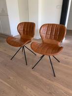 Eetkamerstoel Zuiver, cognac leer, Huis en Inrichting, Stoelen, Ophalen, Gebruikt, Twee, Bruin