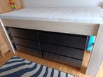 Bedframe, Ophalen, 90 cm, Eenpersoons, Wit