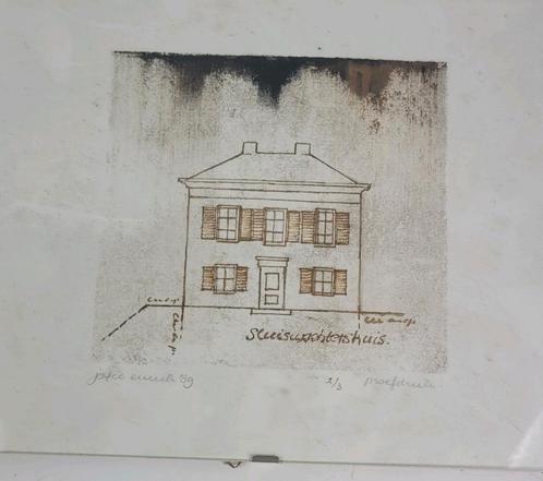 Joyce Ennik polystyreen druk Sluiswachtershuis '89, Antiek en Kunst, Kunst | Litho's en Zeefdrukken, Ophalen of Verzenden
