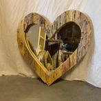 Hartjes spiegel - teakhouten lijst - 80 cm - Bij TTM Wonen, Huis en Inrichting, Woonaccessoires | Spiegels, Www.ttmwonen.nl, Www.ttmwonen.nl
