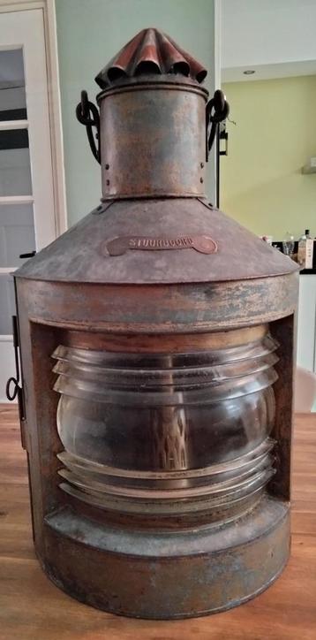 Antieke Scheepslamp Stuurboord - 50cm beschikbaar voor biedingen