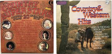 2 COUNTRY LP'S : HITS EN SUPERSTARS beschikbaar voor biedingen