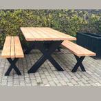 Tuinset: Tafel met bankjes - 250x100cm, Ophalen