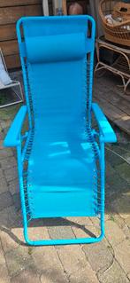 Campingstoel 2x  ligstoel blauw als nieuw kamperen, Caravans en Kamperen, Ophalen, Zo goed als nieuw, Campingstoel