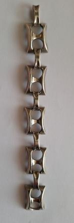 Vintage design zware zilveren armband jaren 70, Ophalen of Verzenden, Zo goed als nieuw, Zilver, Zilver