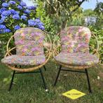 Set 2 vintage rotan kuipstoelje kinderen met kussen, Ophalen, Gebruikt, Twee, Bruin