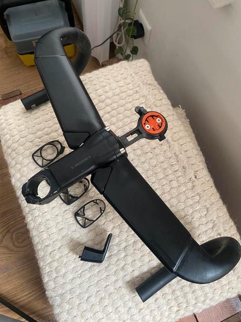 S-works aerofly 2 stuur 40cm met stuurpen en hide my bel, Fietsen en Brommers, Fietsonderdelen, Zo goed als nieuw, Racefiets, Stuur
