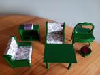 Sylvanian families vintage groene meubels/woonkamer, Verzamelen, Ophalen of Verzenden, Zo goed als nieuw, Poppenhuis