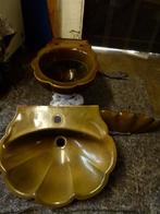 vintage wastafel + hangtoilet gasten schelp 70er, Ophalen, Huis en Inrichting