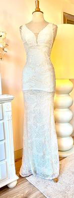 Prachtige Creme kleur Gala jurk ZGN maat 36/38, Galajurk, Wit, Zo goed als nieuw, Maat 36 (S)