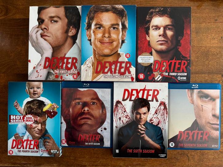 Dexter Seizoen 1 t/m 7 op DVD & Blu Ray, Cd's en Dvd's, Blu-ray, Zo goed als nieuw, Thrillers en Misdaad, Ophalen of Verzenden