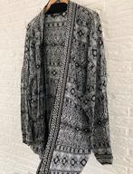 Kimono geborduurde rand Ulla Popken Boho anna sissel antik, Kleding | Dames, Zwart, Maat 42/44 (L), Ulla Popken, Ophalen of Verzenden