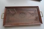 dienblad , afm. 33x18 cm fraai houtsnijwerk, achter glas, Ophalen of Verzenden, Gebruikt, Rechthoekig, Hout