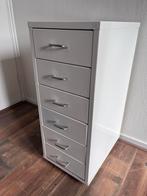 Vintage industrieel kastje 6 lades metaal crème, Zo goed als nieuw, Minder dan 100 cm, Metaal, 25 tot 50 cm