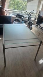 Design Eettafel met Ruw Glasblad & RVS Onderstel, Huis en Inrichting, Tafels | Eettafels, Ophalen