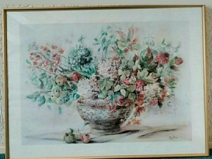 Bloemstuk in vaas,Verkerke,Mylène de Kleijn,Aquarelprint, Antiek en Kunst, Kunst | Schilderijen | Modern, Ophalen of Verzenden