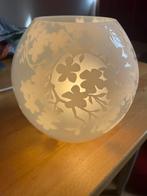 Sfeervolle glazen lamp met bloemmotief, Ophalen of Verzenden, Gebruikt, Glas, Minder dan 50 cm