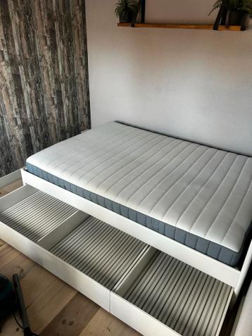 IKEA NESTTUN bedframe + gratis lades + VALEVÅG matras - afbeelding 3