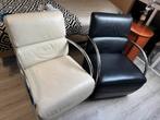 Fauteuils, Huis en Inrichting, Fauteuils, Gebruikt, Minder dan 75 cm, Leer, Ophalen of Verzenden