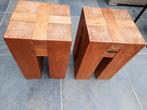 Teak bijzettafeltjes, Ophalen, Gebruikt, Hout, Minder dan 55 cm