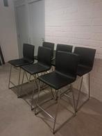 eettafel met 6 eetstoelen/krukken met rugleuning., Huis en Inrichting, Tafels | Eettafels, Ophalen, Gebruikt, 150 tot 200 cm, Vierkant