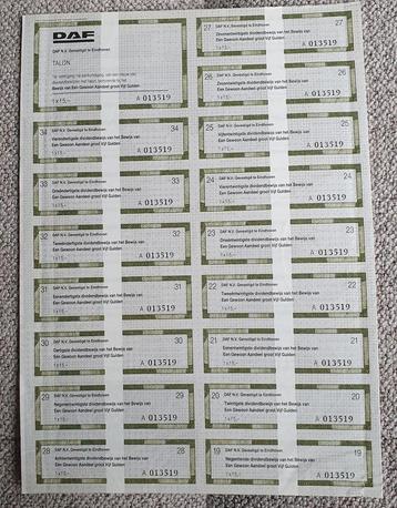 DAF Dividendbewijzen Talon beschikbaar voor biedingen