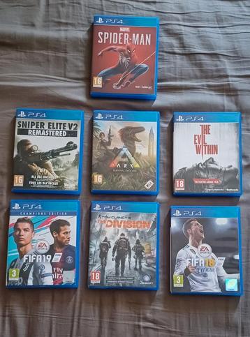 Ps4 spellen (Fifa, Spiderman, Ark, Sniper Elite) beschikbaar voor biedingen