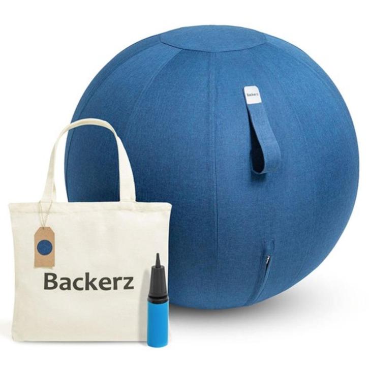 Backerz zitbal 65 cm, Huis en Inrichting, Zitzakken, Zo goed als nieuw, Overige typen, Blauw, Ophalen