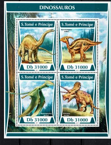 s tome e principe 2017 pf blok dinosaurussen prehistorie 2 beschikbaar voor biedingen