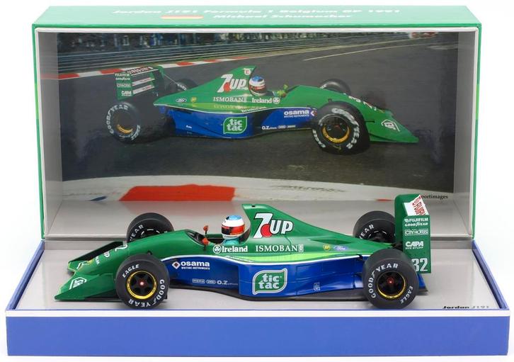 Schumacher Jordan J191 België 1991 - Collectors Box, Hobby en Vrije tijd, Modelauto's | 1:18, Nieuw, Auto, Overige merken, Ophalen of Verzenden