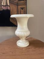 Grote Crèmekleurige Albasten Tafellamp Beige Japadi Decor, Huis en Inrichting, Lampen | Tafellampen, Overige materialen, Gebruikt