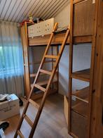 Gratis Lundia grenen 1p hoogslaper, Huis en Inrichting, Ophalen, Gebruikt, Eenpersoons, 200 cm
