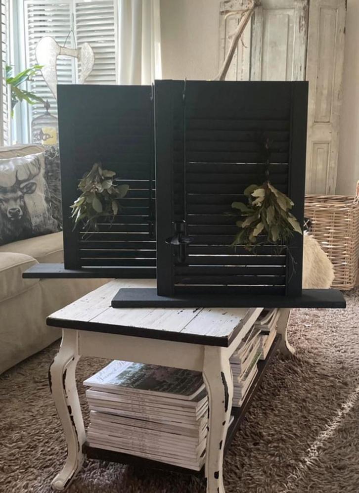 Mooie landelijke Louvre luiken op voet, Huis en Inrichting, Woonaccessoires | Wanddecoraties, Nieuw, Ophalen of Verzenden