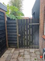Tuinpoort met ijzeren frame, Tuin en Terras, Schuttingen, Ophalen, Gebruikt, Hout, Minder dan 3 meter