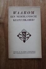 Waarom een nederlandsche kultuurkamer?, Ophalen of Verzenden, Overige soorten, Nederland, Boek of Tijdschrift