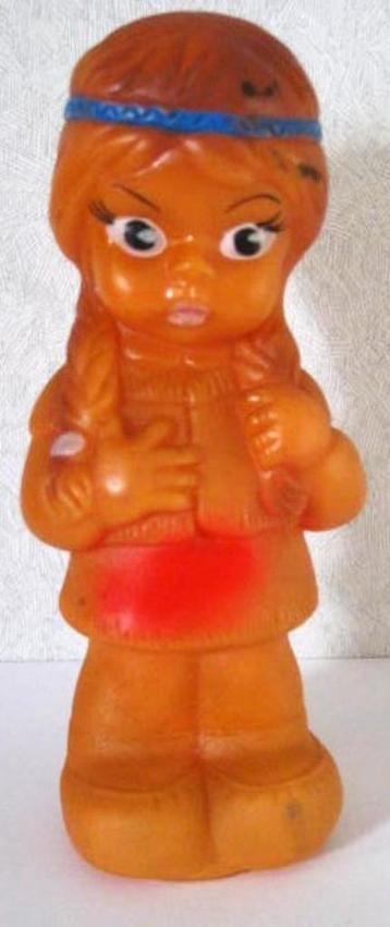 Ledraplastic / Rubbertoys Indiaans Meisje Made Italy Gemerkt beschikbaar voor biedingen