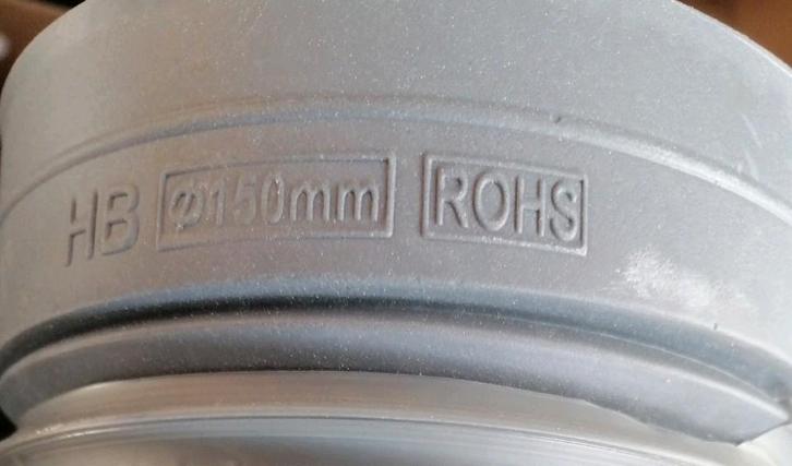 Flexibelebuis afzuigkap 150mm + verloop van 150mm-100m., Doe-het-zelf en Verbouw, Buizen en Afvoer, Nieuw, Afvoer, Minder dan 2 meter