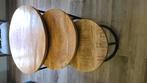 3 mooie mangohouten salontafels, Ophalen, 50 tot 100 cm, Rond, 50 tot 100 cm