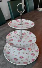 Mooie Etagère 3-laags met bloemen voor €10,-, Ophalen of Verzenden, Gebruikt