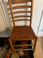 Vintage boerenstoel knopstoel stoel met leren zitting, Antiek en Kunst, Ophalen
