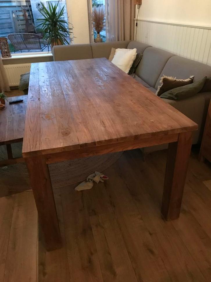 Teak Eettafel - Kwaliteit!, Huis en Inrichting, Tafels | Eettafels, Zo goed als nieuw, 50 tot 100 cm, 200 cm of meer, Rechthoekig