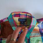 Ralph Lauren blouse kleurrijk ruit+ kalfsleer stuk 104 45277, Meisje, ., Overhemd of Blouse, Ophalen of Verzenden