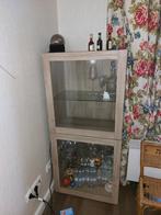 ikea, kallax, 2 stuks met vitrine deur, kleur grijs/bruin, Ophalen, 100 tot 150 cm, 50 tot 100 cm, 25 tot 50 cm