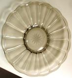 Gebakschotel, vintage rookglas jaren '40 diameter 29,5 cm, Ophalen of Verzenden